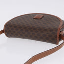 CELINE Macadam Canvas Shoulder Bag PVC Leather Brown Gold Auth 204266-8