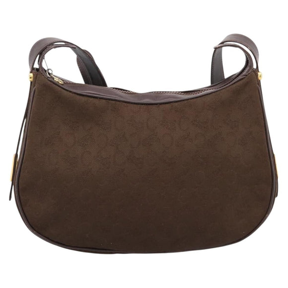 CELINE C Sulky Shoulder Bag Brown Gold Auth 204267