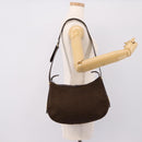 CELINE C Sulky Shoulder Bag Brown Gold Auth 204267-21
