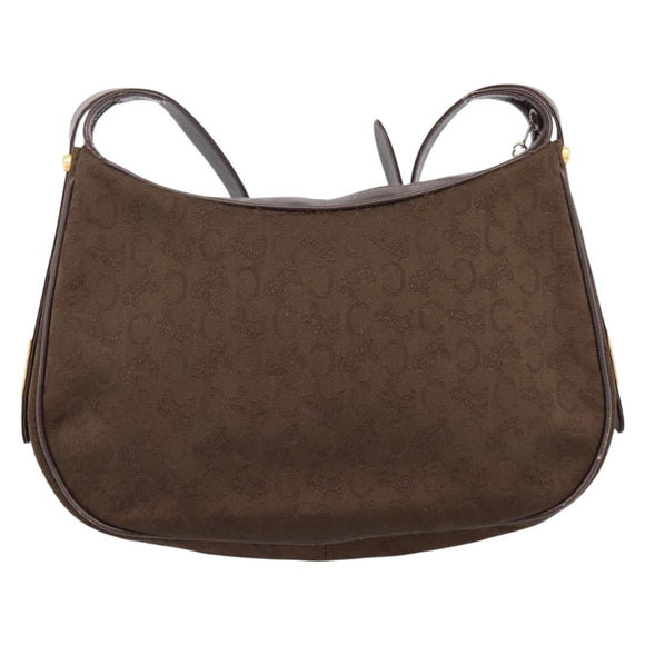CELINE C Sulky Shoulder Bag Brown Gold Auth 204267