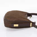 CELINE C Sulky Shoulder Bag Brown Gold Auth 204267-5