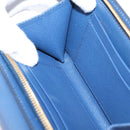 PRADA Chain Shoulder Wallet Safiano Leather Blue Gold Auth 204270-23