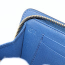 PRADA Chain Shoulder Wallet Safiano Leather Blue Gold Auth 204270-12