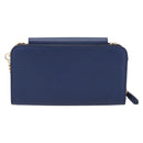 PRADA Chain Shoulder Wallet Safiano Leather Blue Gold Auth 204270-2