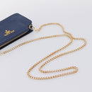 PRADA Chain Shoulder Wallet Safiano Leather Blue Gold Auth 204270-7