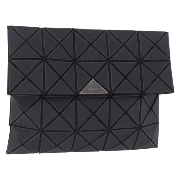 ISSEY MIYAKE BAO BAO Clutch Bag PVC Leather Black Silver Auth 204271A