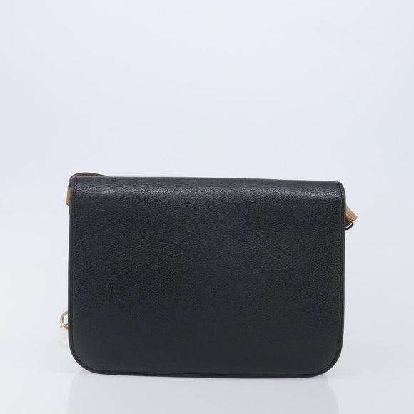 Christian Dior Honeycomb Canvas Shoulder Bag PVC 2 Set Black Auth 204274