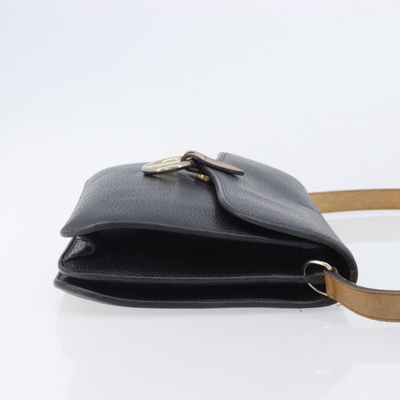 Christian Dior Honeycomb Canvas Shoulder Bag PVC 2 Set Black Auth 204274