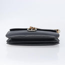 Christian Dior Honeycomb Canvas Shoulder Bag PVC 2 Set Black Auth 204274-14