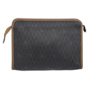 Christian Dior Honeycomb Canvas Shoulder Bag PVC 2 Set Black Auth 204274-3