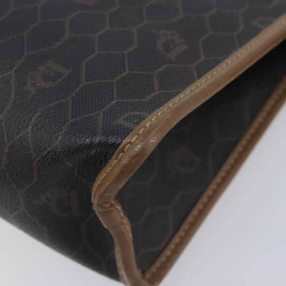 Christian Dior Honeycomb Canvas Shoulder Bag PVC 2 Set Black Auth 204274