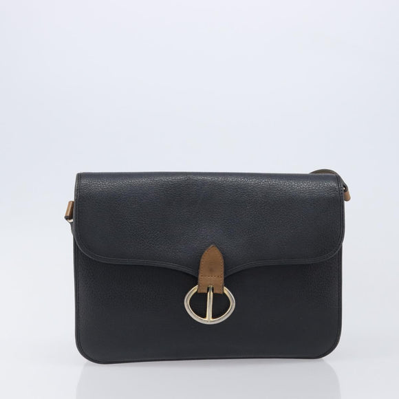 Christian Dior Honeycomb Canvas Shoulder Bag PVC 2 Set Black Auth 204274