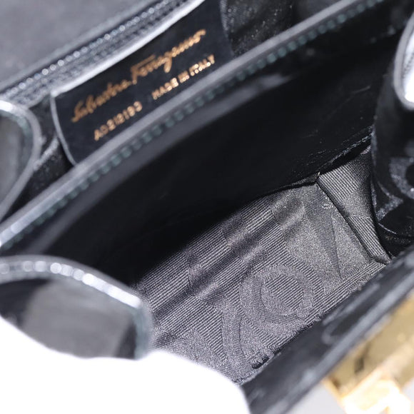 Salvatore Ferragamo Shoulder Bag Leather Canvas 3 Set Black Brown Auth 204276