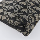 Christian Dior Trotter Canvas Shoulder Bag Black Silver Auth 204279A-14