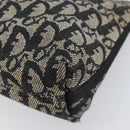 Christian Dior Trotter Canvas Shoulder Bag Black Silver Auth 204279A-15