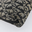 Christian Dior Trotter Canvas Shoulder Bag Black Silver Auth 204279A-16