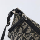 Christian Dior Trotter Canvas Shoulder Bag Black Silver Auth 204279A-17