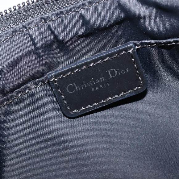 Christian Dior Trotter Canvas Shoulder Bag Black Silver Auth 204279A