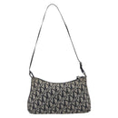 Christian Dior Trotter Canvas Shoulder Bag Black Silver Auth 204279A-2