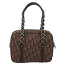 Christian Dior Trotter Romantic Shoulder Bag PVC Brown Silver Auth 204280-3