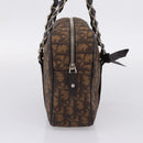 Christian Dior Trotter Romantic Shoulder Bag PVC Brown Silver Auth 204280-4