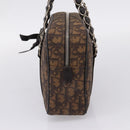 Christian Dior Trotter Romantic Shoulder Bag PVC Brown Silver Auth 204280-5