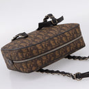 Christian Dior Trotter Romantic Shoulder Bag PVC Brown Silver Auth 204280-6