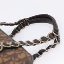 Christian Dior Trotter Romantic Shoulder Bag PVC Brown Silver Auth 204280-8