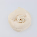 CHANEL Camelia Brooch metal 2 Set White Green CC Auth 204281-4