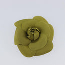 CHANEL Camelia Brooch metal 2 Set White Green CC Auth 204281-8