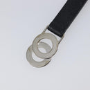 BVLGARI Strap Leather Black Silver Auth 204283A-10