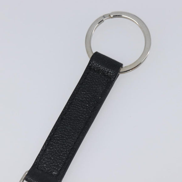 BVLGARI Strap Leather Black Silver Auth 204283A