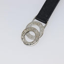 BVLGARI Strap Leather Black Silver Auth 204283A-6