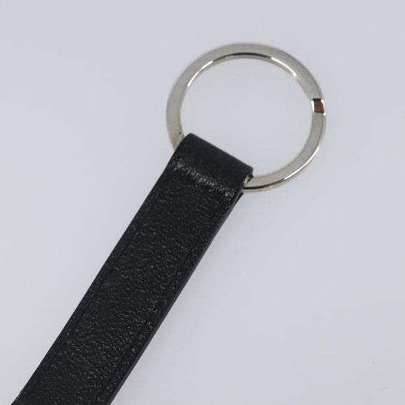 BVLGARI Strap Leather Black Silver Auth 204283A
