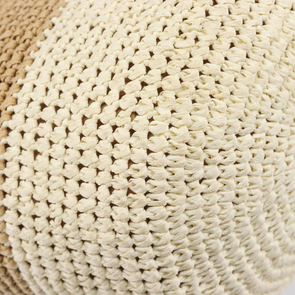 Tory Burch Tote Bag Raffia Beige Gold Tone Auth 204285A