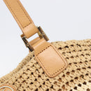Tory Burch Tote Bag Raffia Beige Gold Tone Auth 204285A-15