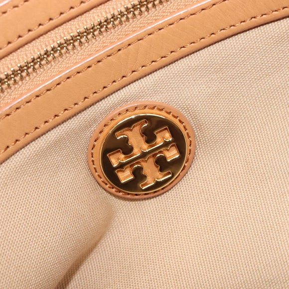 Tory Burch Tote Bag Raffia Beige Gold Tone Auth 204285A