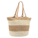 Tory Burch Tote Bag Raffia Beige Gold Tone Auth 204285A-2