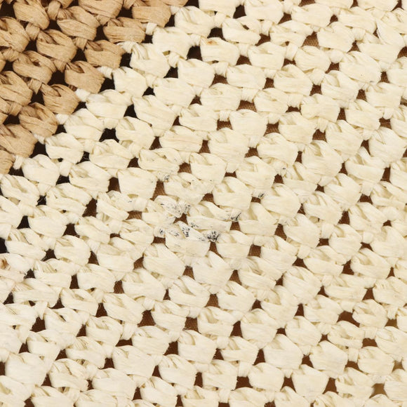 Tory Burch Tote Bag Raffia Beige Gold Tone Auth 204285A