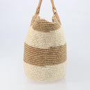 Tory Burch Tote Bag Raffia Beige Gold Tone Auth 204285A-5