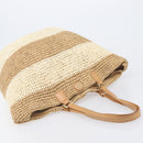 Tory Burch Tote Bag Raffia Beige Gold Tone Auth 204285A-7