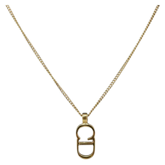 Christian Dior Necklace metal Gold Auth 204290