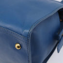 SAINT LAURENT Cavas Chic Hand Bag Leather 2way Blue Gold 279079 Auth 204300A-16
