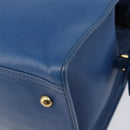 SAINT LAURENT Cavas Chic Hand Bag Leather 2way Blue Gold 279079 Auth 204300A-18