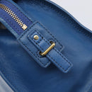 SAINT LAURENT Cavas Chic Hand Bag Leather 2way Blue Gold 279079 Auth 204300A-20