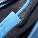 SAINT LAURENT Cavas Chic Hand Bag Leather 2way Blue Gold 279079 Auth 204300A-11
