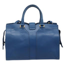 SAINT LAURENT Cavas Chic Hand Bag Leather 2way Blue Gold 279079 Auth 204300A-2