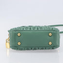 Miu Miu Matelasse Arkady Hand Bag Leather 2way Green Gold Auth 204302SAM-5