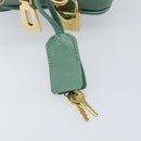 Miu Miu Matelasse Arkady Hand Bag Leather 2way Green Gold Auth 204302SAM-9