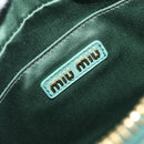 Miu Miu Matelasse Arkady Hand Bag Leather 2way Green Gold Auth 204302SAM-10